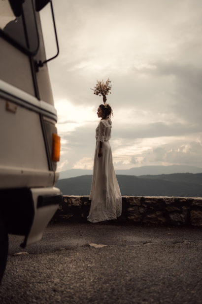 Robe de mariée - crêpe de soie et dentelle de calais - Eperdumence