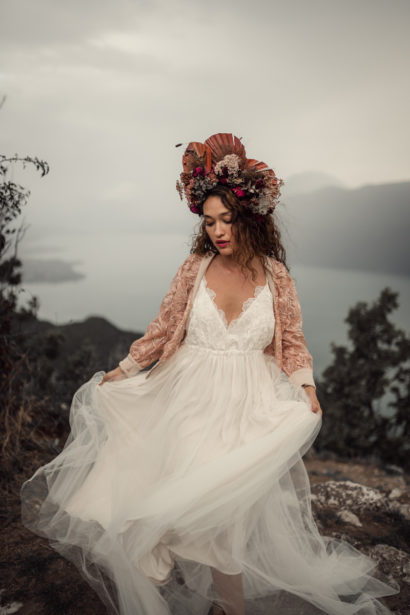 Robe de mariée tulle et dentelle - Lac du Bourget (Savoie)- Eperdumence