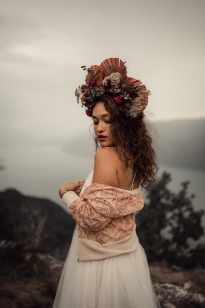 Robe de mariée tulle et dentelle - Lac du Bourget (Savoie)- Eperdumence