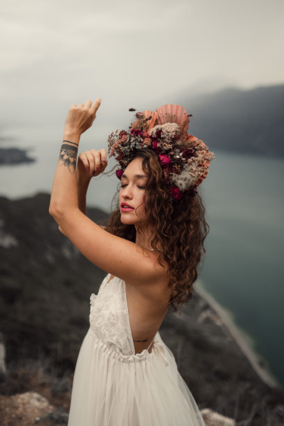 Robe de mariée tulle et dentelle - Lac du Bourget (Savoie)- Eperdumence