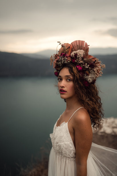 Robe de mariée tulle et dentelle - Lac du Bourget (Savoie)- Eperdumence