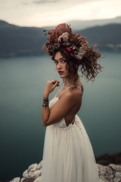 Robe de mariée tulle et dentelle - Lac du Bourget (Savoie)- Eperdumence