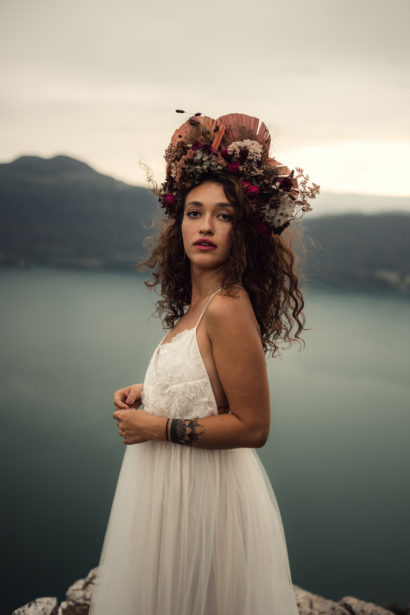 Robe de mariée tulle et dentelle - Lac du Bourget (Savoie)- Eperdumence