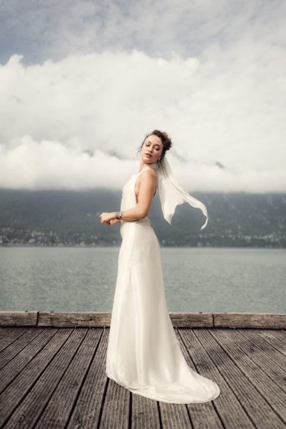 Robe soie doré et kimono - Lac du Bourget- Eperdumence