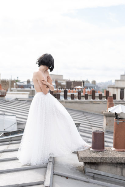 Jupe tulle top dentelle de Calais - Paris - Marine Du Sordet