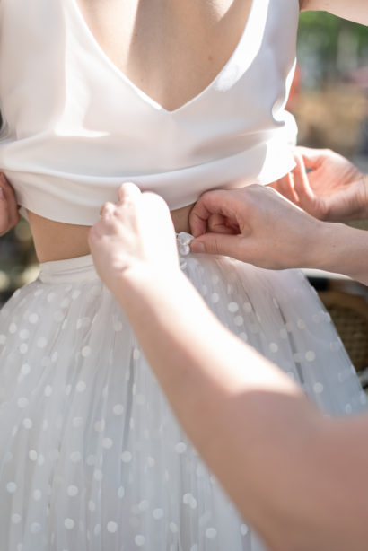 Jupe tulle top dentelle de Calais - Paris - Marine Du Sordet