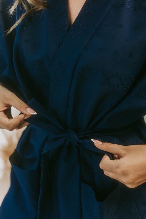 Kimono coton bleu nuit Muscaris – Image 4