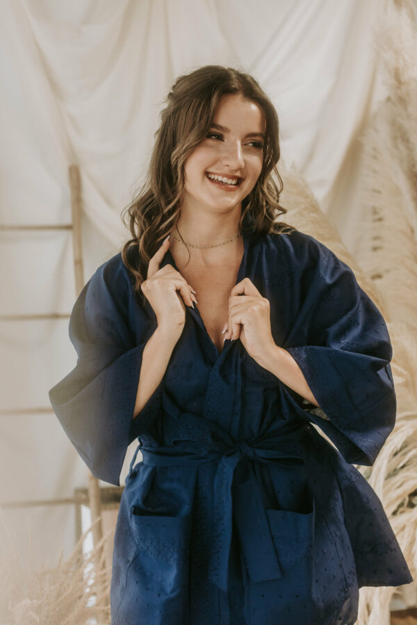 Kimono coton bleu nuit Muscaris