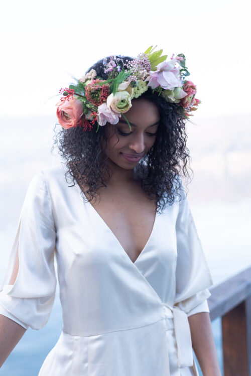 Robe femme mi-longue en satin de soie – Image 6