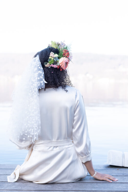 Robe femme mi-longue en satin de soie – Image 5