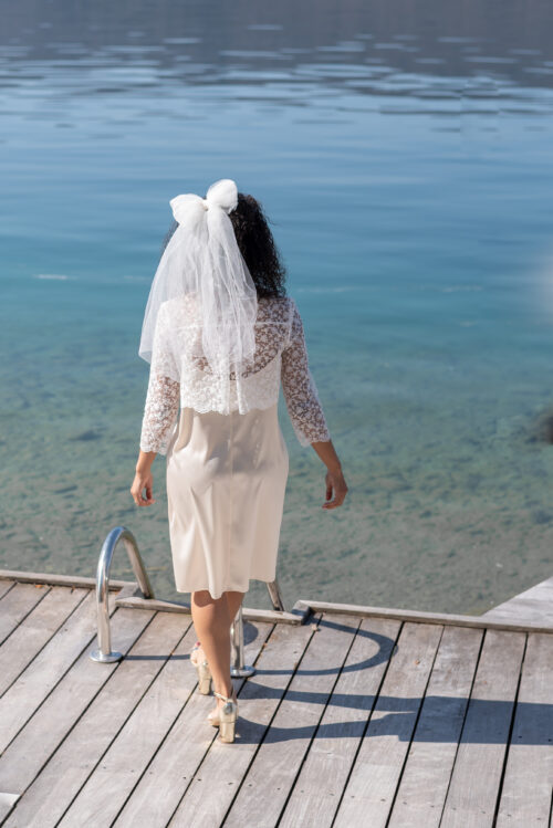 Robe Satin de soie ivoire – Image 6