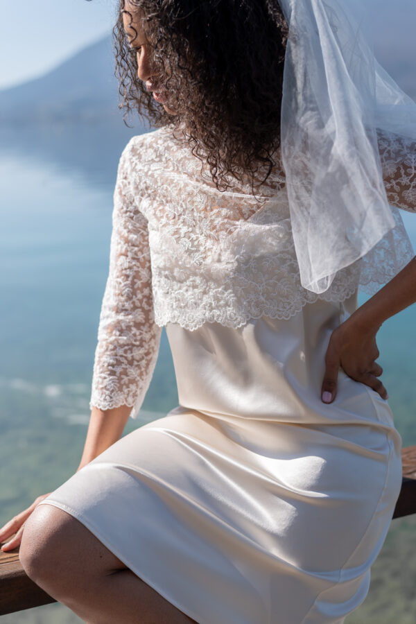 Robe Satin de soie ivoire
