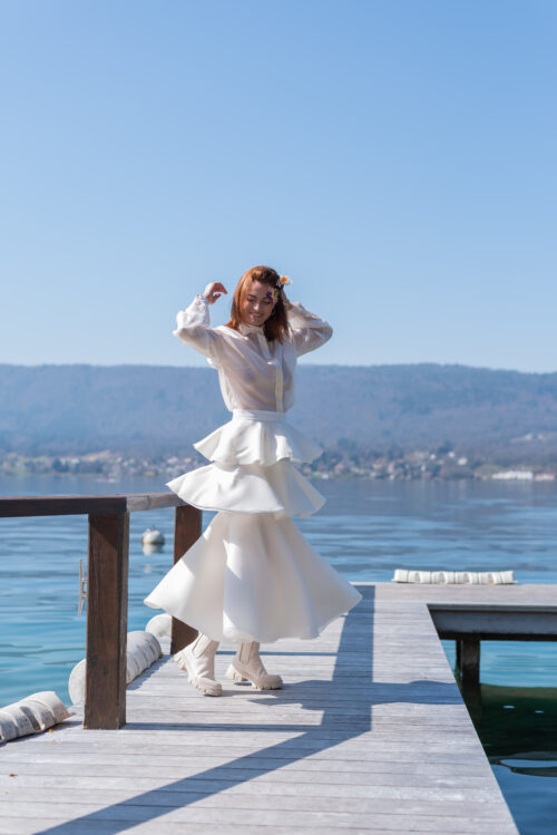 Jupe à volants en organza de soie – Image 7