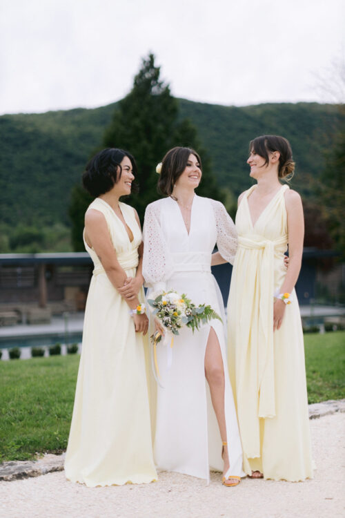 Robe de cocktail à nouer Pastel, taille 36-40 ajustable