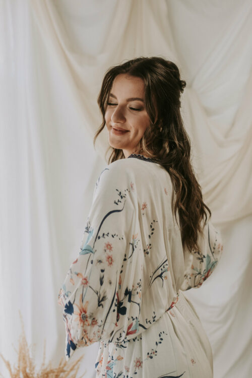 Kimono floral long Passiflore – Image 4