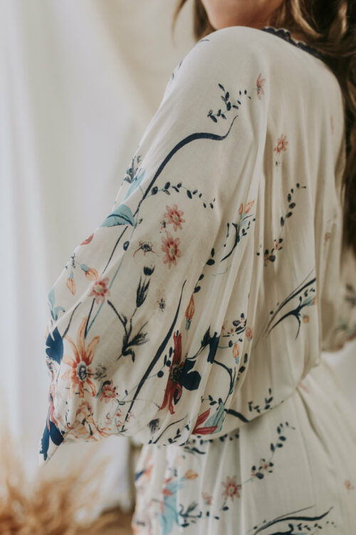 Kimono floral long Passiflore – Image 7