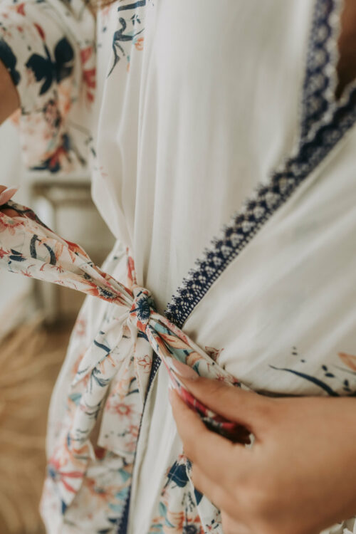 Kimono floral long Passiflore – Image 2
