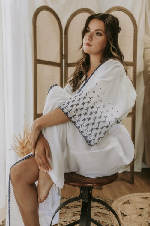 Kimono long coton broderie anglaise Ancolie – Image 6