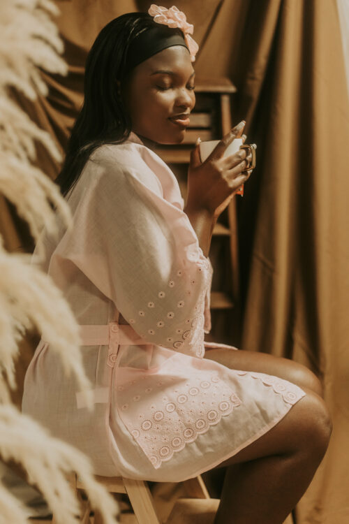 Kimono coton rose bonbon Cosmos – Image 4