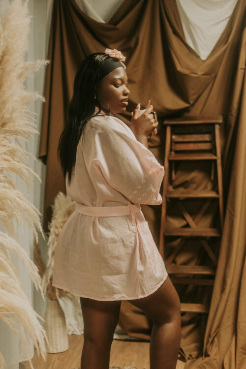 Kimono coton rose bonbon Cosmos – Image 2