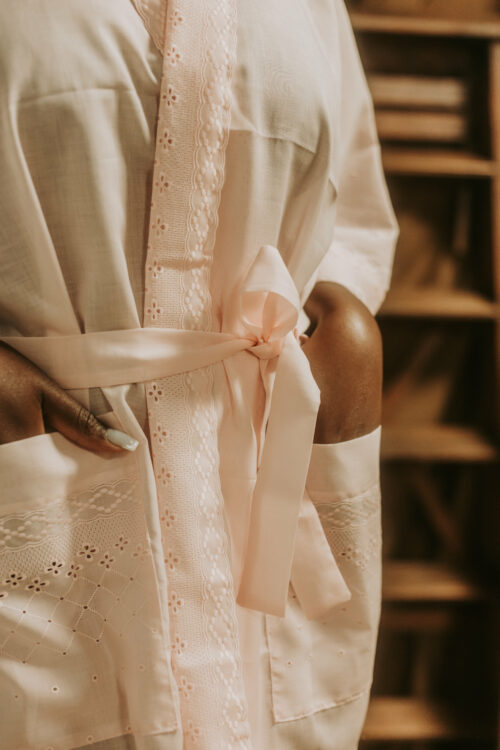 Kimono coton rose girly Hibiscus – Image 7