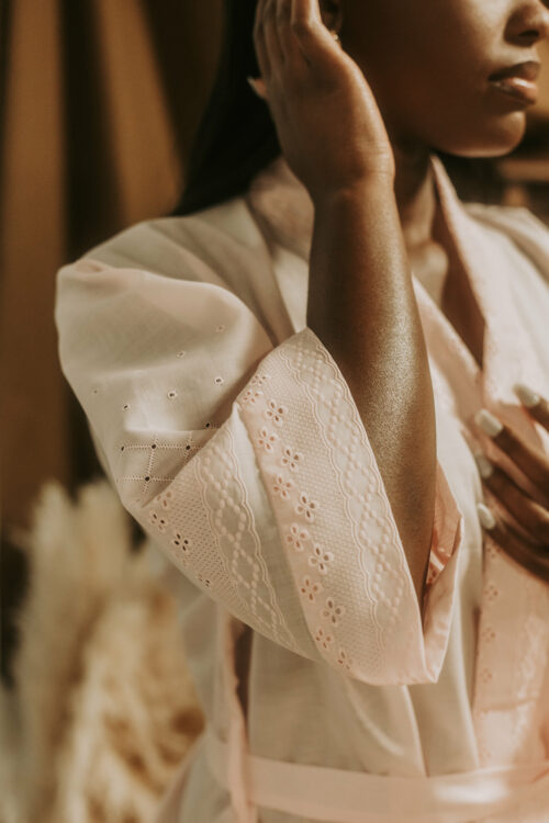 Kimono coton rose girly Hibiscus – Image 5