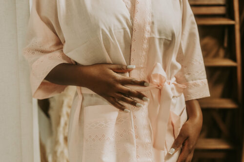 Kimono coton rose girly Hibiscus – Image 3