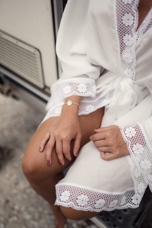 Kimono Alba plumetis et dentelle – Image 2