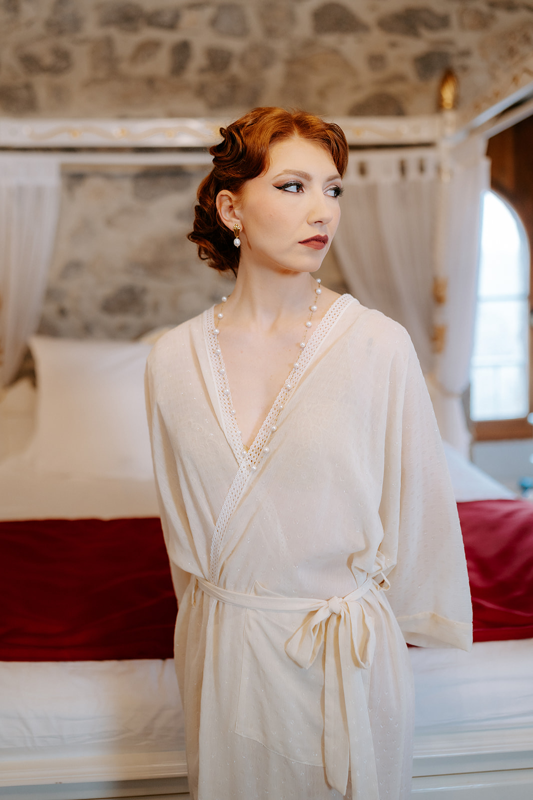 Kimono long beige scintillant Oeillet – Image 3